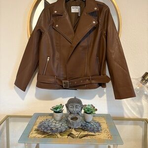 Old Navy Brown Leather Jacket-NEW WITH TAG